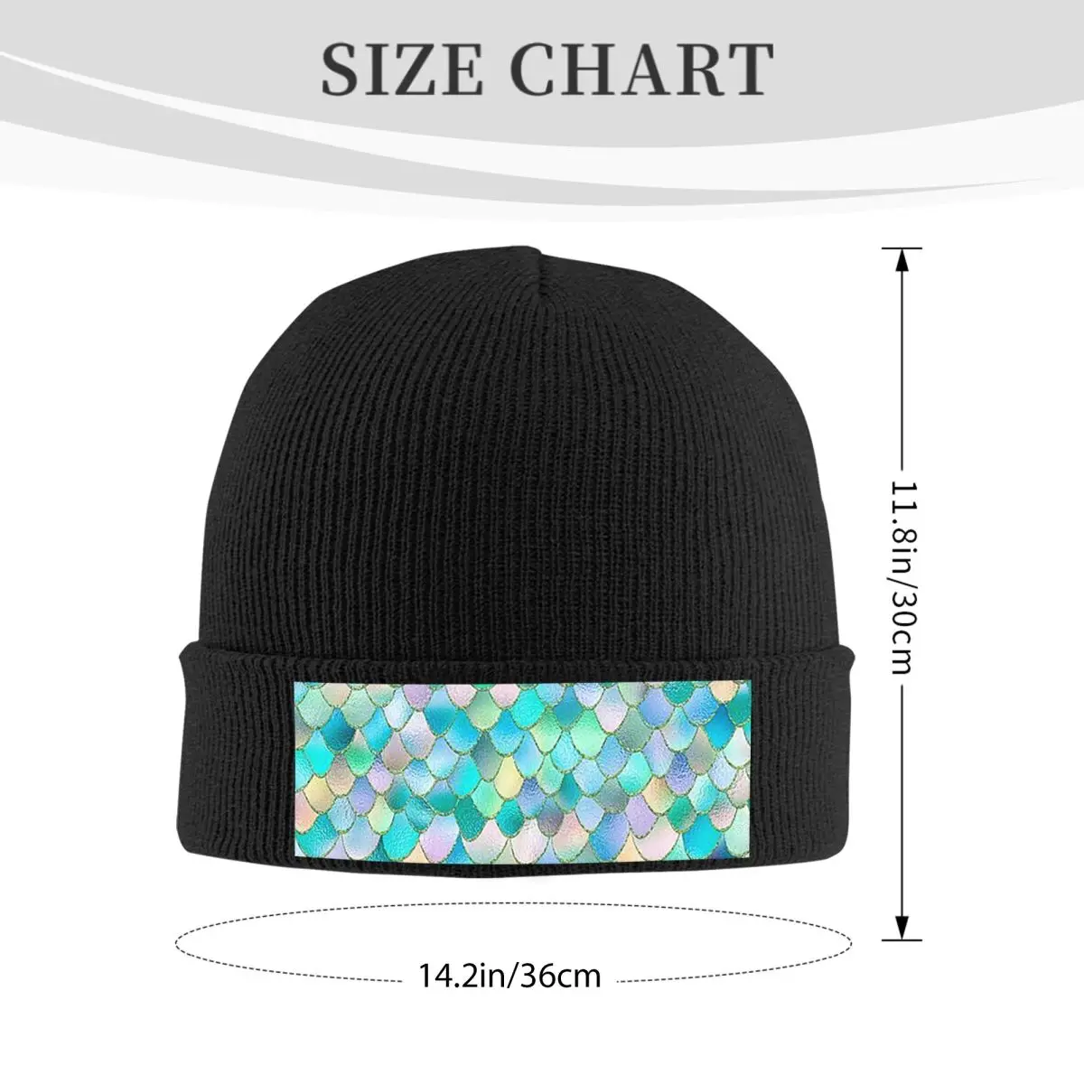 Mermaid Fish Scale Warm Knitted Cap Winter Knit Bonnet Hat Skullies Beanies Hip Hop Caps for Unisex