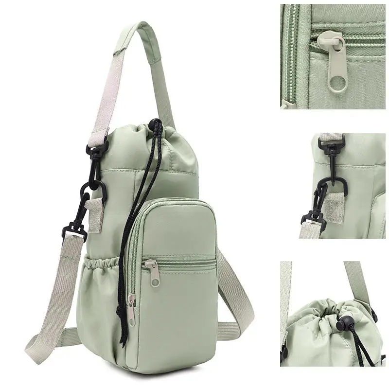 

Portable Kettle Bag With Adjustable Shoulder Strap Thermos Cup Insulated Storage Cover Mobile Phone Bag Outdoor Sport Travel Bag