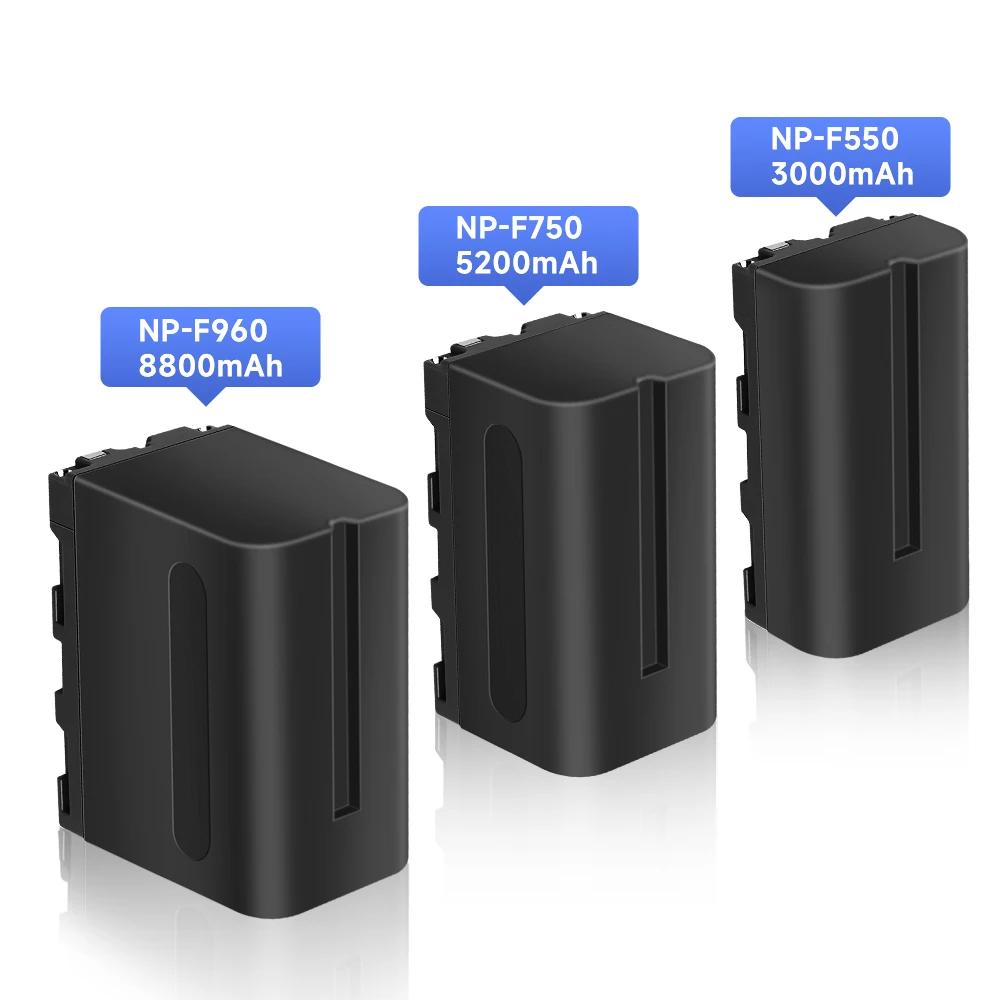 NP-F330 NP F550 NP F330 batería para Sony NP-F550 NP-F750 NP-F960 luces de cámara YONGNUO para Nagnahz U600 + U800 + luz de vídeo LED