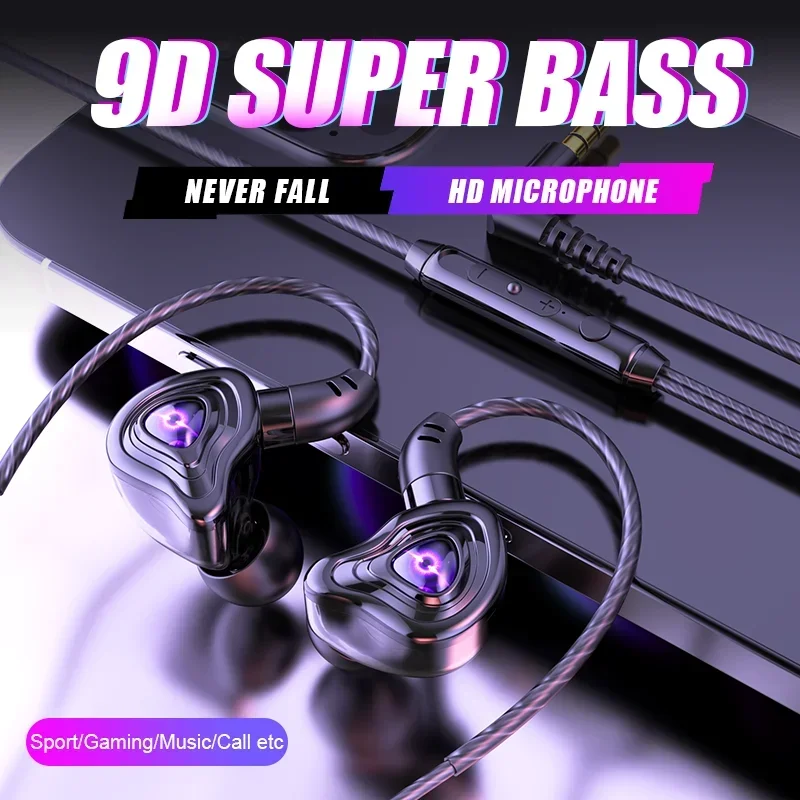 EARDECO 3.5mm Wired Headphones HIFI Bass with Mic Earphone in-Ear Headphone Headset Gamer Handsfree Earbuds for Phone Xiaomi