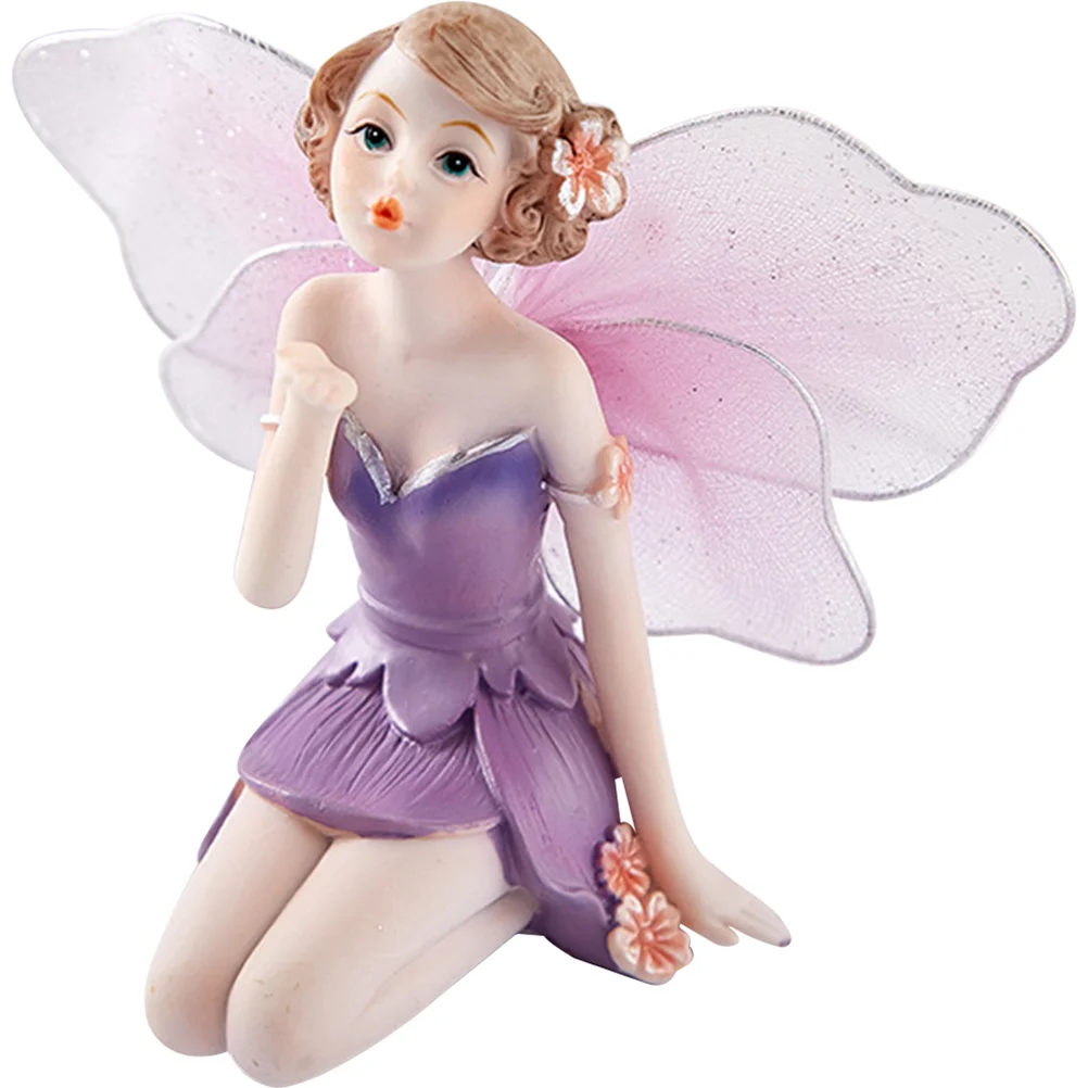 

Dashboard Flower Fairy Ornament Child Birthday Cake Decorations Miniature Resin Tabletop