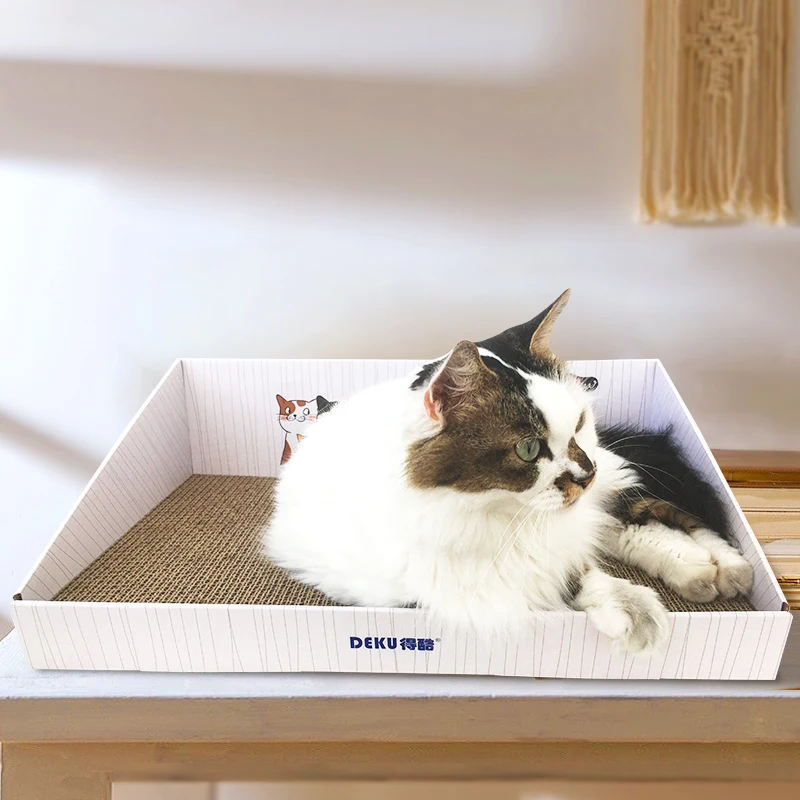 Cardboard cat scratching box high quality scratch board kitten bed cat scratcher for cats