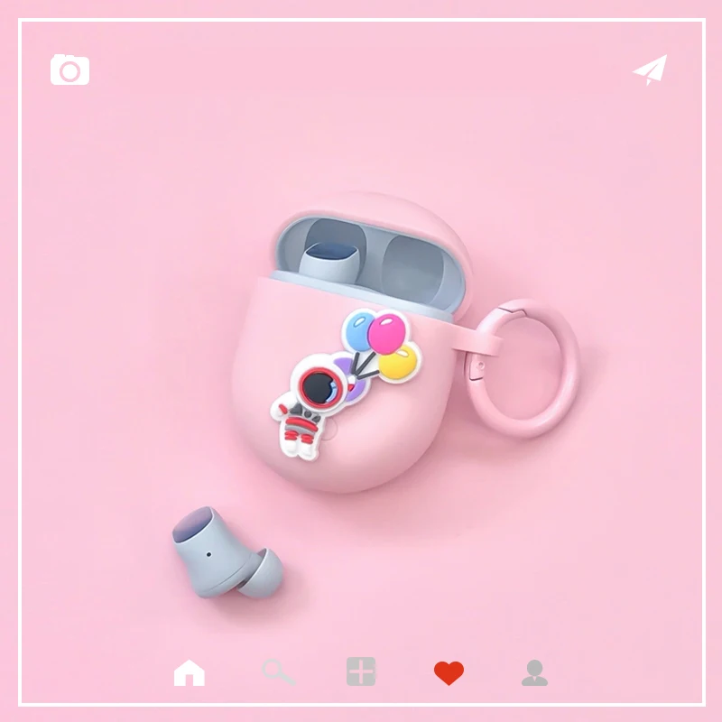 ل Redmi براعم 3 برو حالة AirDots3 برو الكرتون رائد الفضاء سيليكون سماعة حماية مع قلادة اكسسوارات صندوق buds3