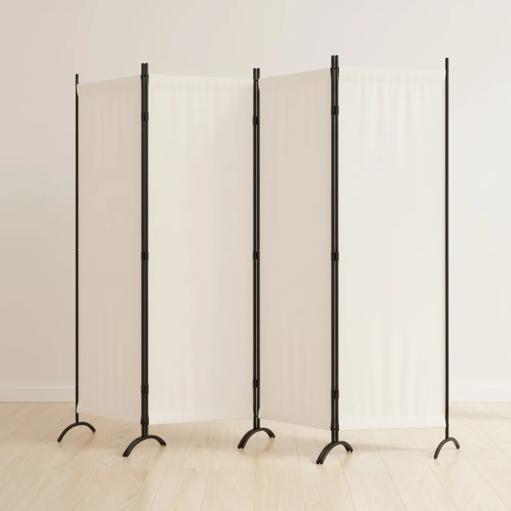 

4-панельная складная перегородка для комнаты с изогнутыми металлическими ножками — портативная перегородка для конфиденциальности для офиса, спальни, гардеробной