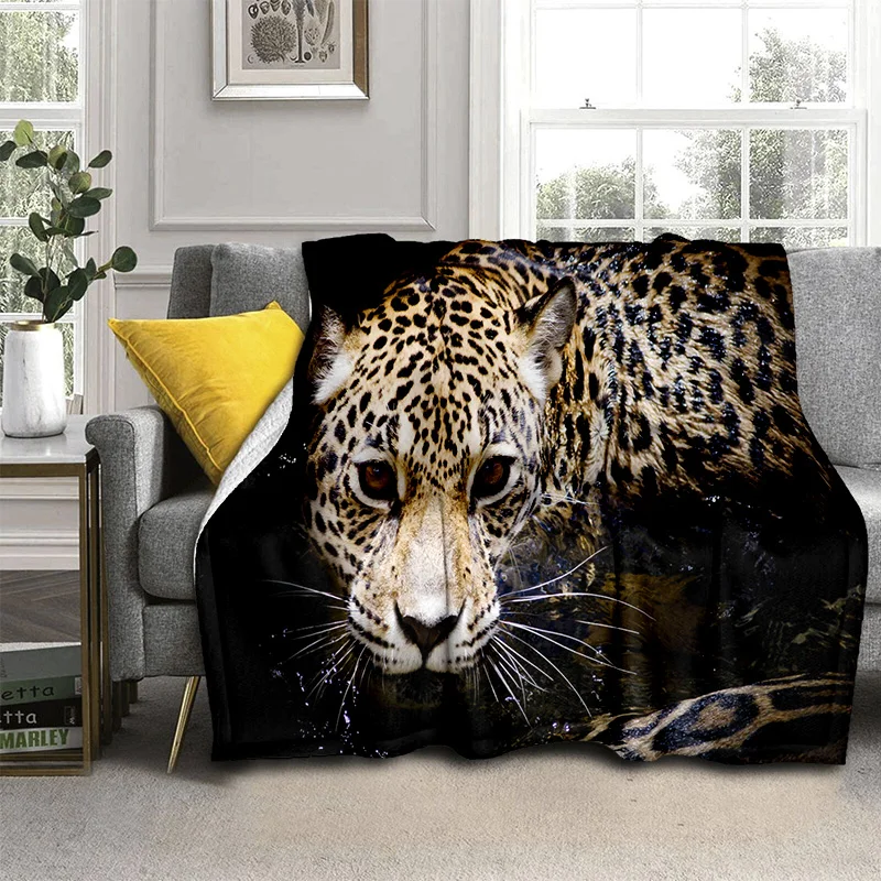 Beast Animal Leopard Cheetah Cartoon Blanket,Soft Throw Blanket for Home Bedroom Bed Sofa Picnic Travel Office Cover Blanket Kid