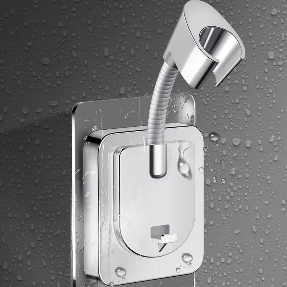 360° Adjustable Shower Head Holder Self-Adhesive Wall Mounted Handheld Sprayer Support Showerhead Bracket Bathroom Accessories