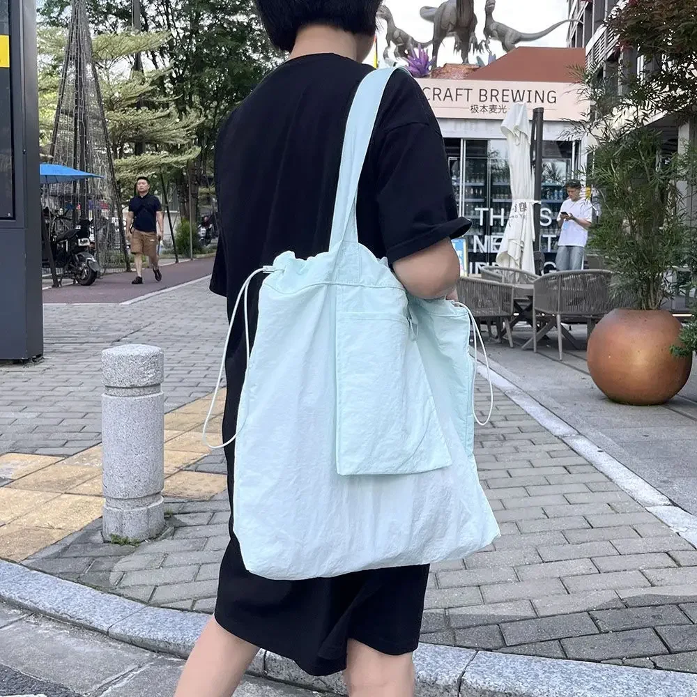 Foldable Bag Nylon Fashion Canual Foldable High-Capacity Patchwork Shoulder Bag Handbag Shopping Bags