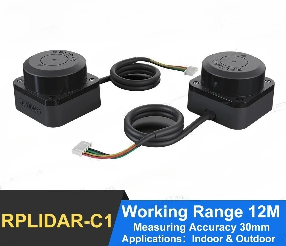 TOF Lidar Sensor, 12m 360° Scanning, for Robot Obstacle Avoidance, Positioning & Mapping, RPLIDAR C1 Compatible