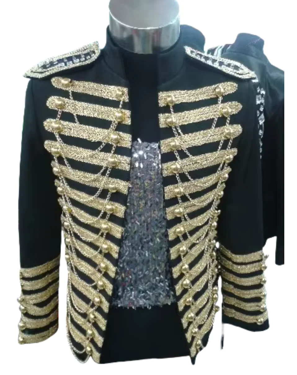 Customized Handmade Man Cool Sequins Chain Tassel Royal Suit  Jacket Chorus Host Singer Stage Costumes Men\'s Wedding Dress