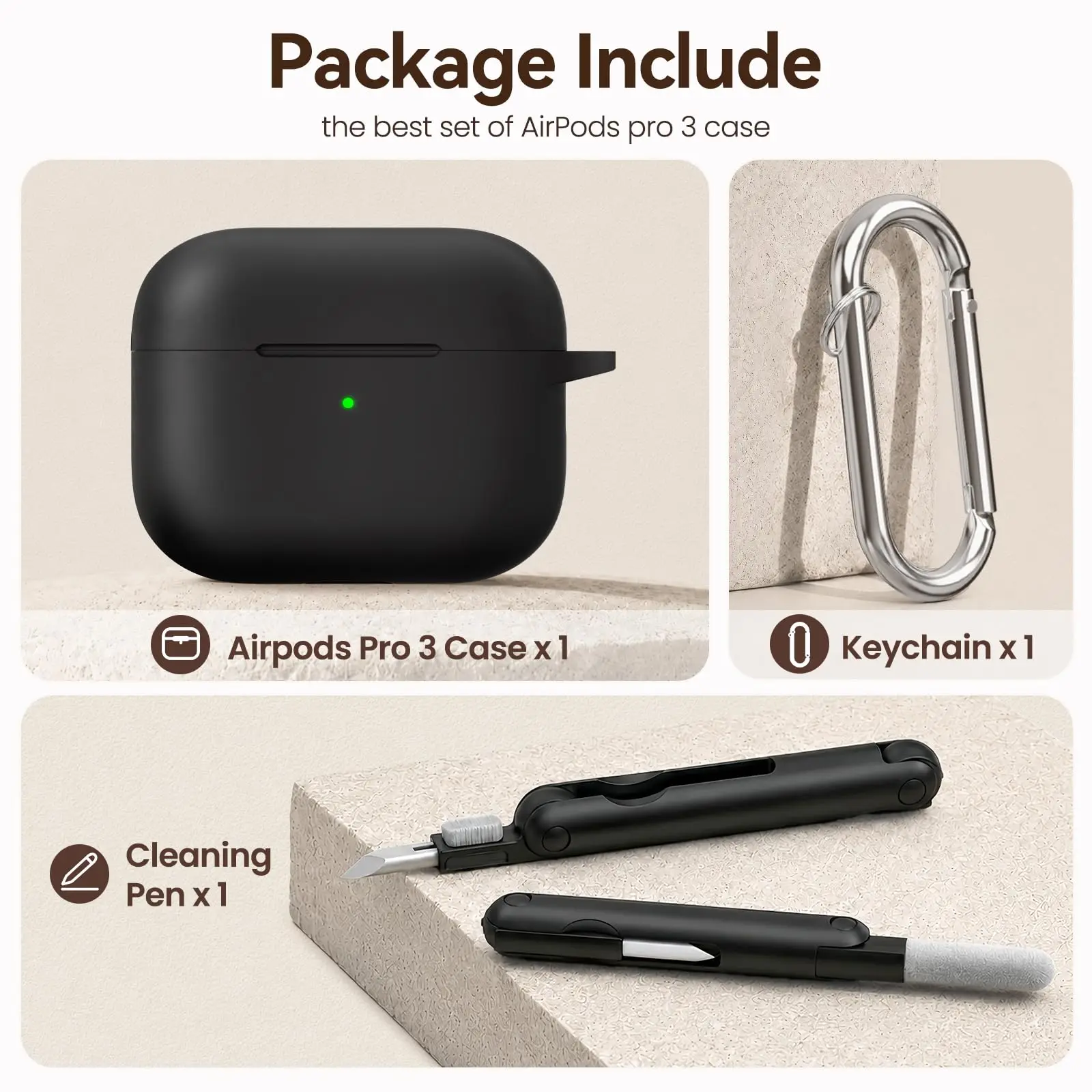 New 2026 for AirPods Pro 3 Earphone Case Accessories Silicone Protective Cover for AirPods Pro 3rd Generation Case with Keychain view 3