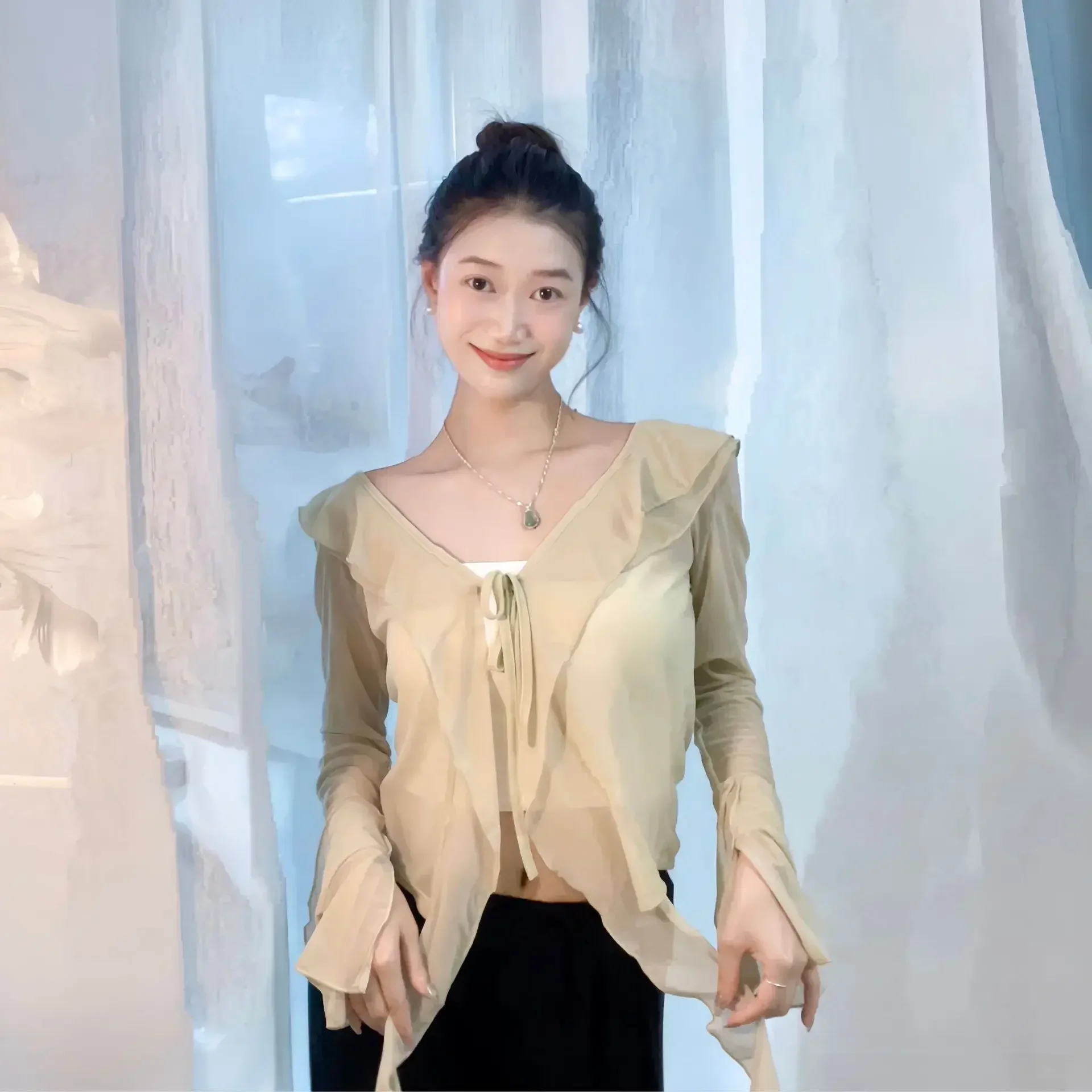 

Dance suit female classical dance adult thin cardigan streamer classical dance gauze teacher