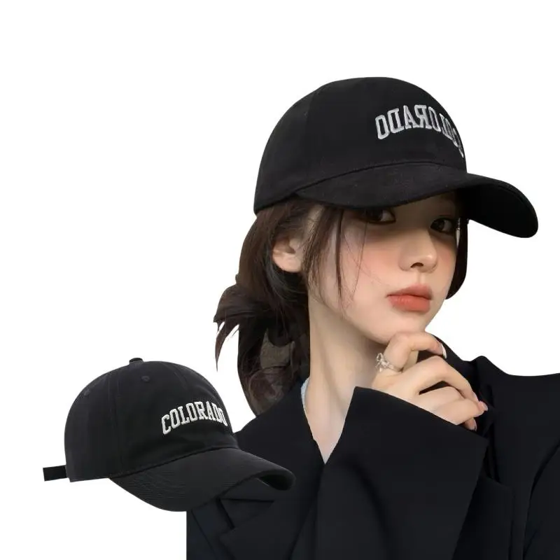 Solide Baseballkappe mit Buchstabenstickerei, Sonnenhut für Frühling und Sommer, Outdoor, verstellbarer Schirmhut für den täglichen Alltag und Freizeitkleidung. – Detail 10
