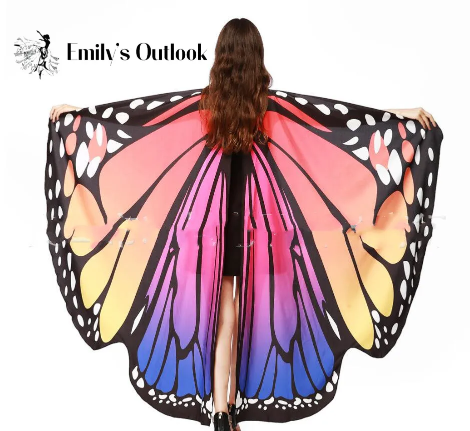 Alas de Mariposa para Mujer, Capa de Hada, Disfraz de Ninfa, Accesorio de Disfraz de Pixie, Capa de Mariposa Monarca para Adultos