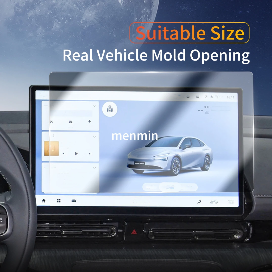 

Автомобильные наклейки Dash Carplay, зеркало, защита экрана, дисплей, закаленное стекло, защитная пленка для автомобиля 24 Guangqi Ai'an S MAX