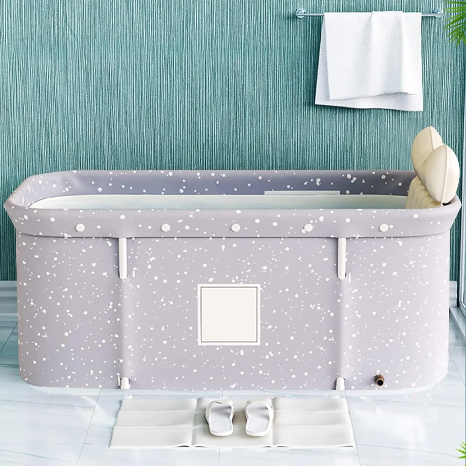 

Health and Beauty Portable Folding Tub Bucket Kit Soaking Standing Bathtub Family Bathroom SPA Tub for Shower Hot Bath Ice Bath