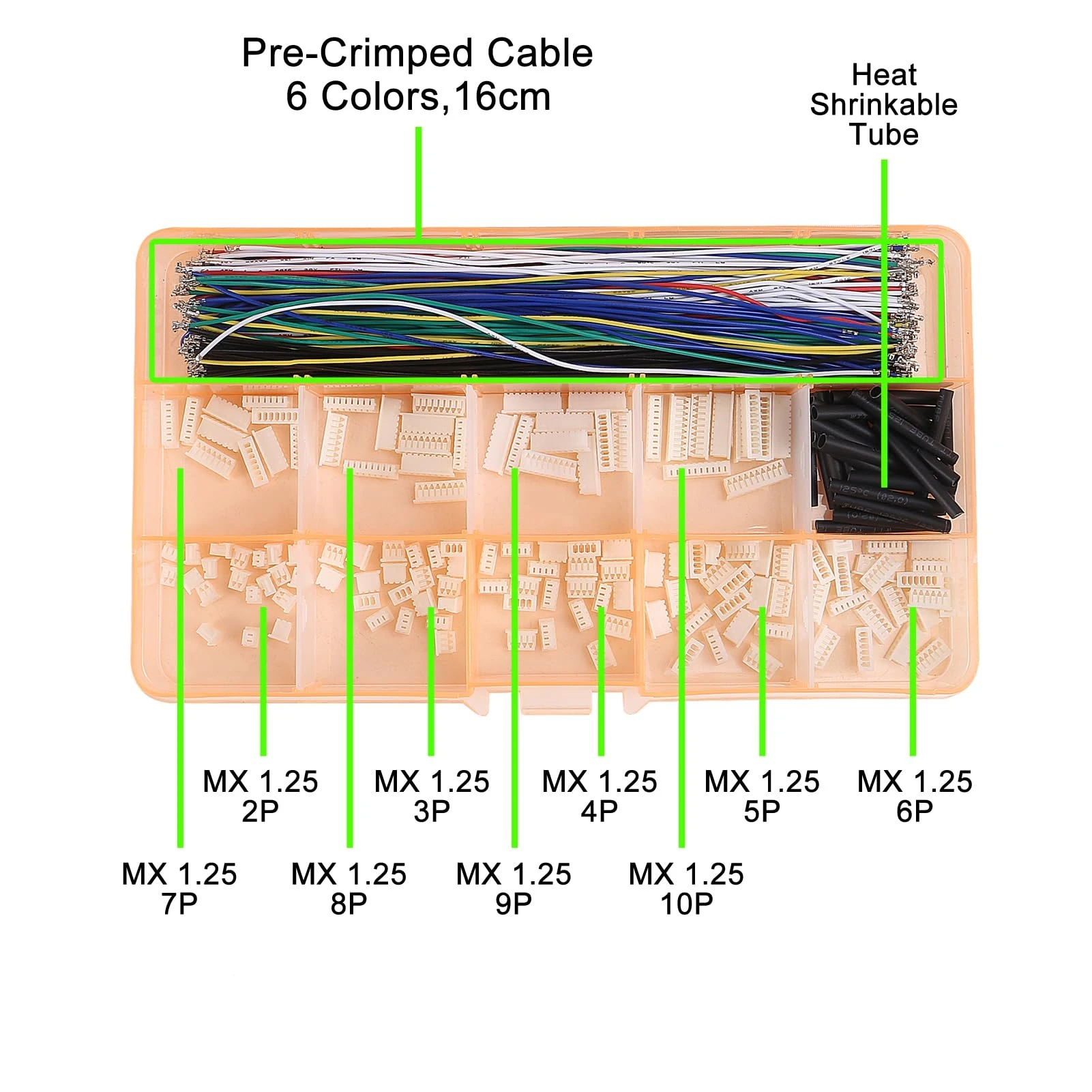 1.25mm Pitch Connectors and Pre-Crimped Cables Compatible with JST Molex PicoBlade, 1.25mm 15cm Pre-Crimped Cable Wire view 3