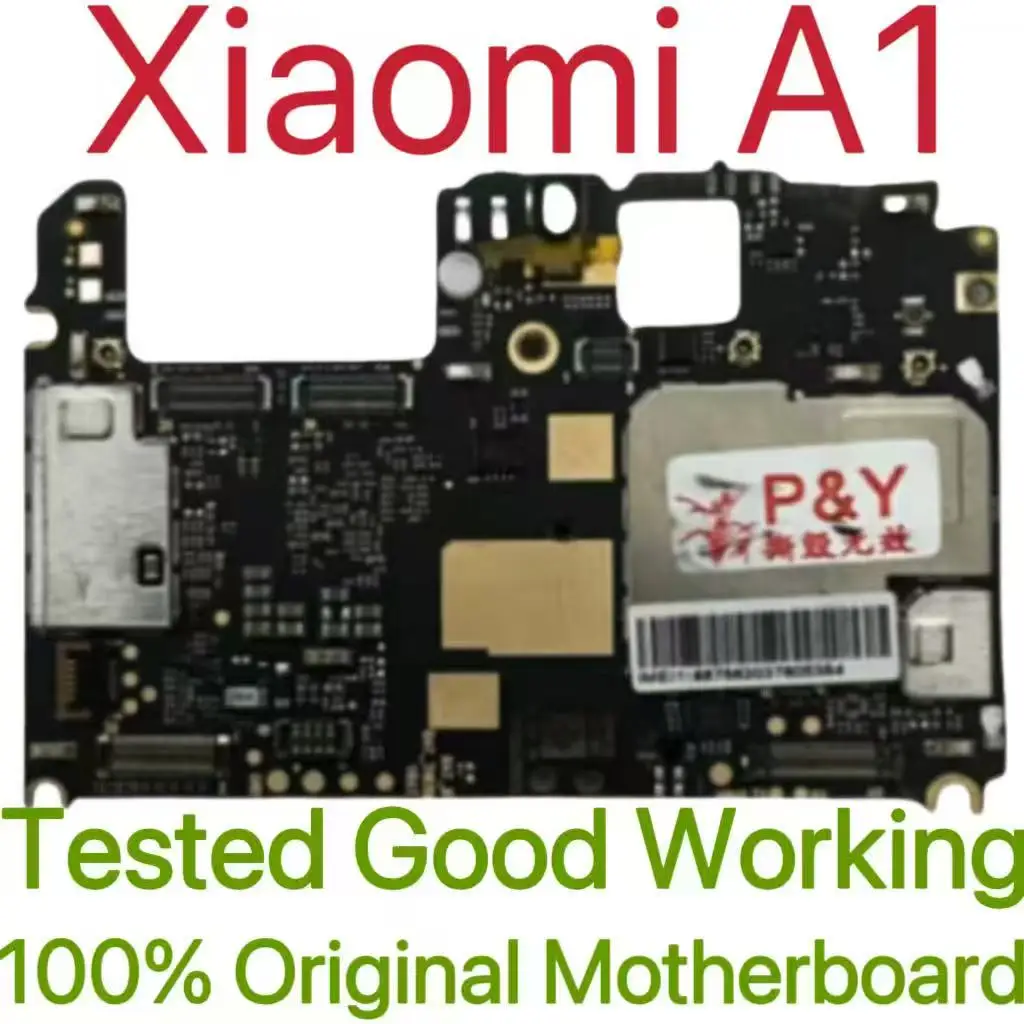 Original Unlocked Main Board For Xiaomi A1 Mainboard Motherboard Unlocked With Chips Circuits Flex Cable