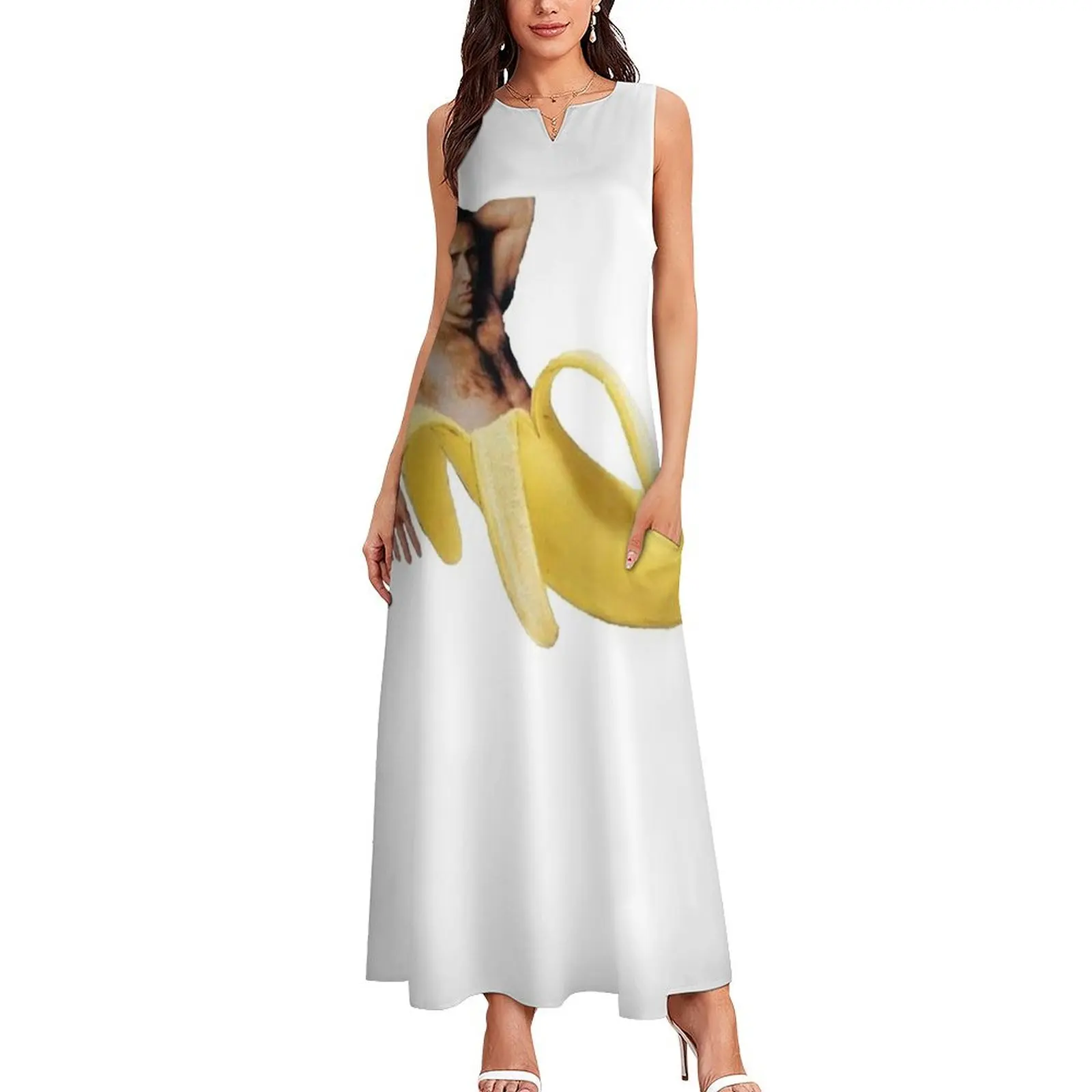 Nicholas Cage banana Long Dress Casual dresses women's summer clothing 2025 birthday dress Dress