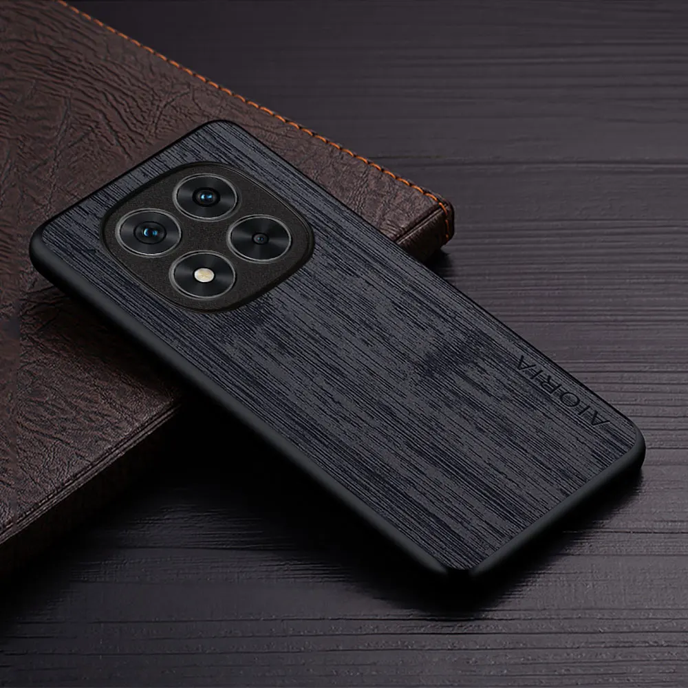 Etui na Xiaomi Redmi Note 15 14 Pro Plus 4G 5G Funda z prostym wzorem drewna, skórzane etui PU na telefon Redmi Note 15 Pro