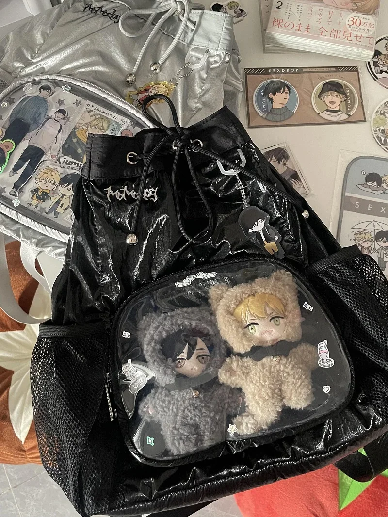 

Drawstring Ita Mochila Y2k Student Backpack Lazy Style Bag Practical Mochilas Mujer High Capacity Travel Bags for Woman