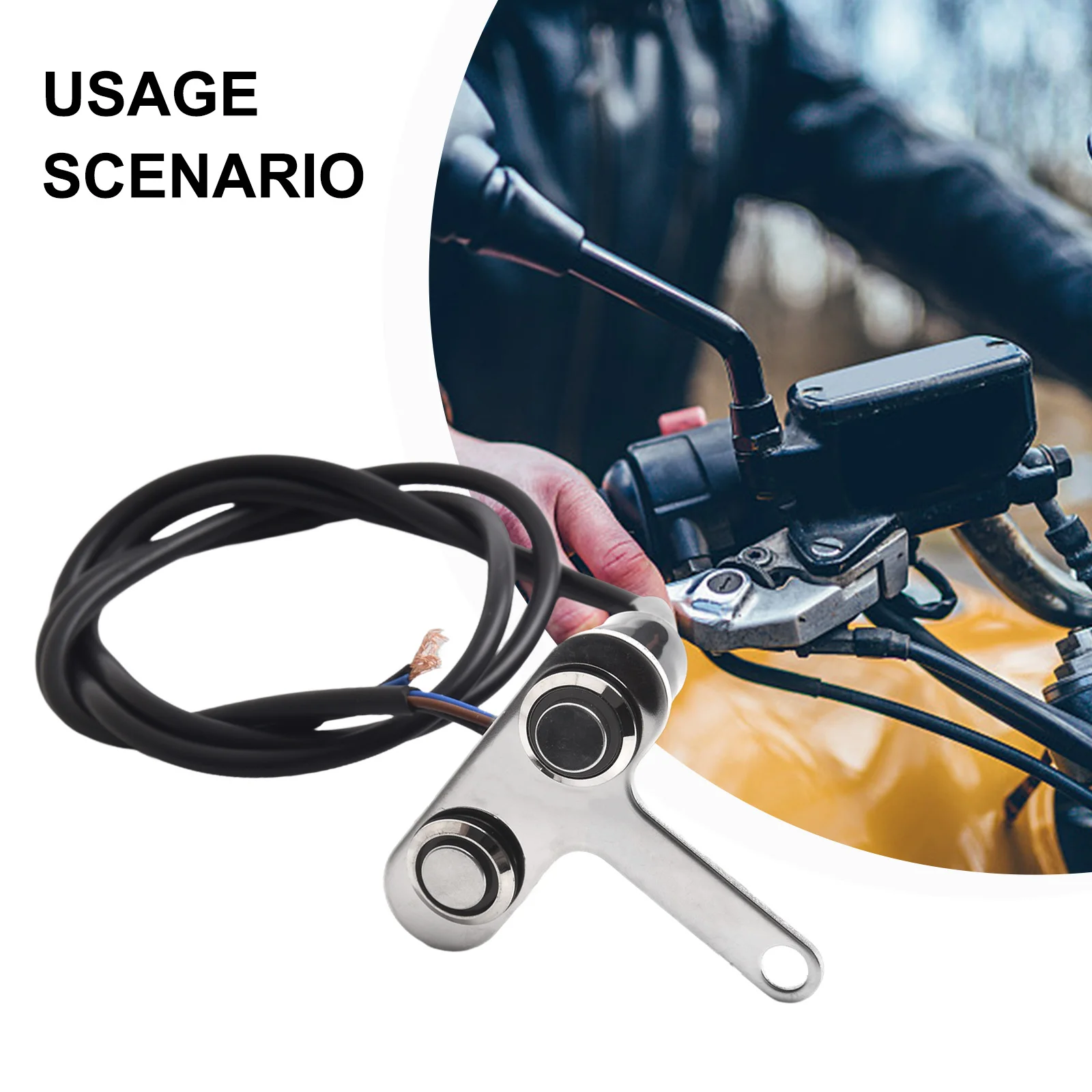

Dual Buttons Handlebar Switch IP65 Mount Parts Replacement Accessories Adjustable Aluminum Alloy CNC Waterproof
