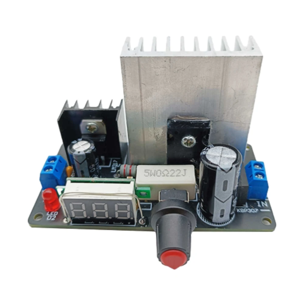 LM317 Power Supply Voltage Regulator Module Voltage Adjustable Module 3A with Voltage Display and Short Circuit Protection
