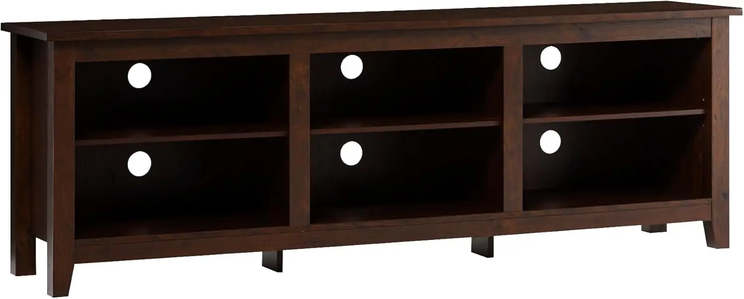 

Wren Classic Brown TV Медиаконсоль Развлекательный центр для 80-дюймового телевидения с хранилищем Cubby, 70 дюймов