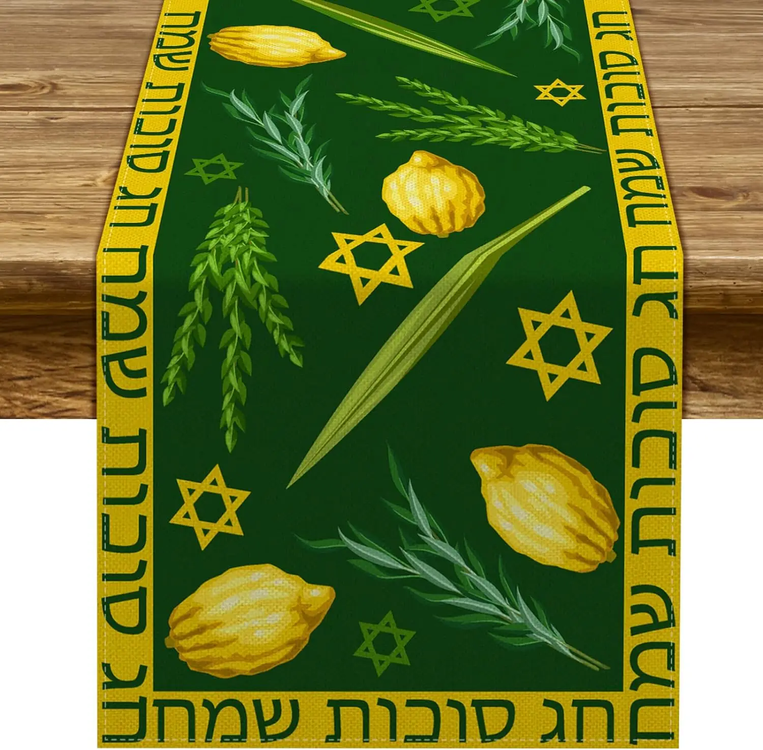 Sukkot Table Runner Sukkah Etrog Lulav Table Decor Jewish Holiday Party Celebration Dinning Room Home Decoration Table Runners