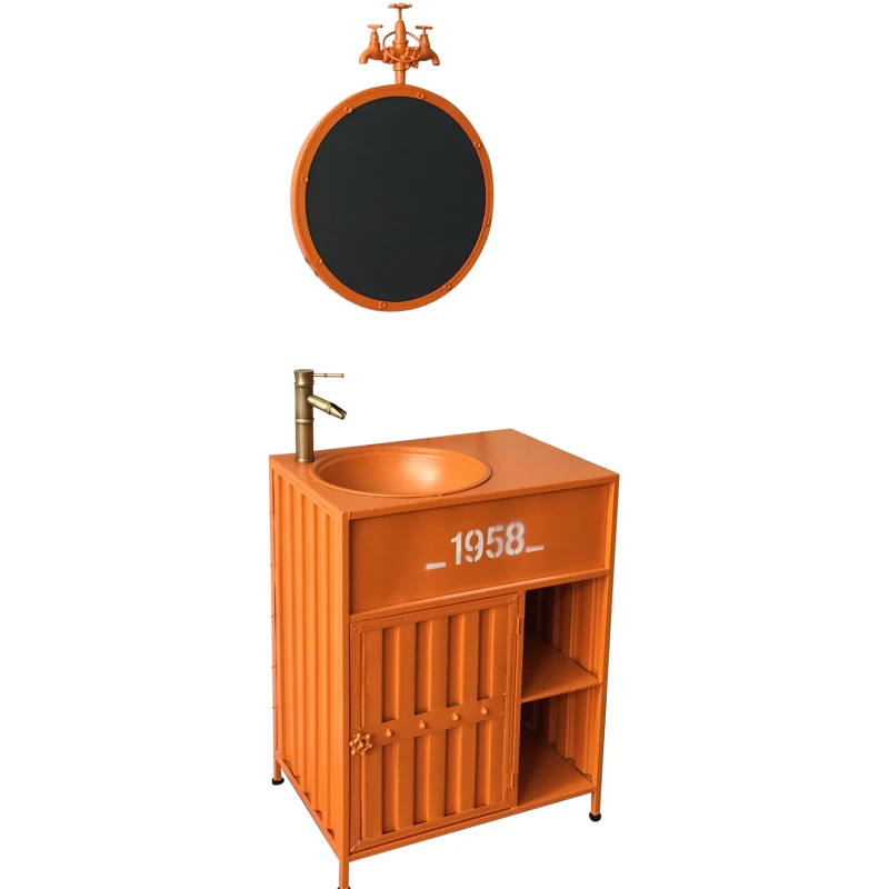 Industrial wind wash basin, wrought iron washbasin, column washbasin, black wash basin, commercial counter basin.
