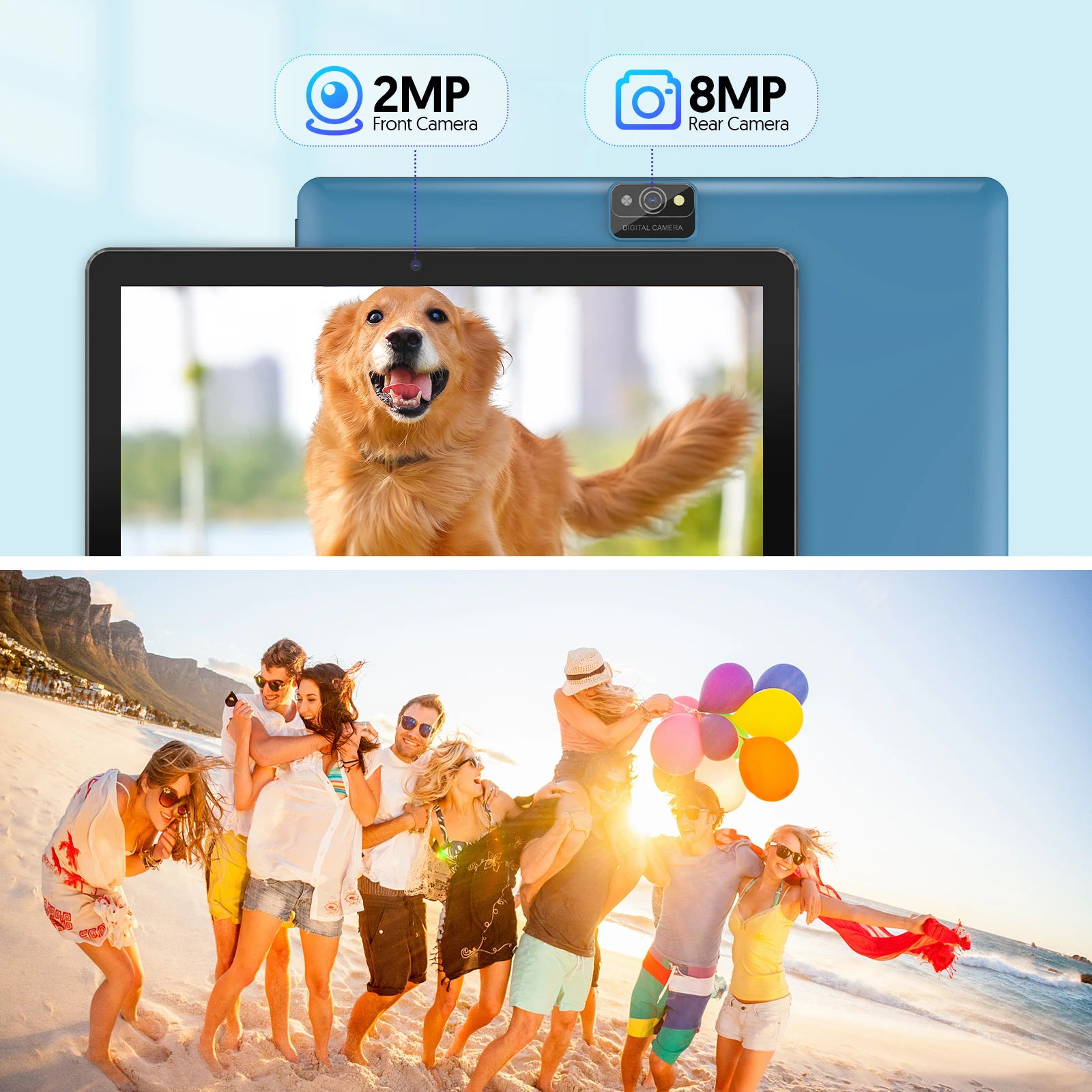 Tablet Android BAKEN de 10,1 polegadas, processador quad-core, 4 (2 + 2) GB + 64 GB, memória expansível de 1 TB (precisa ser adquirida separadamente), W