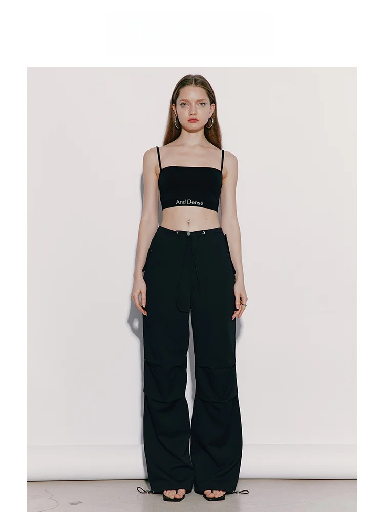 

Street Sle High Waist Workwear Trousers Women's Straight Leg White Pants Autumn Seasonal Design Casual Pants for Ladies