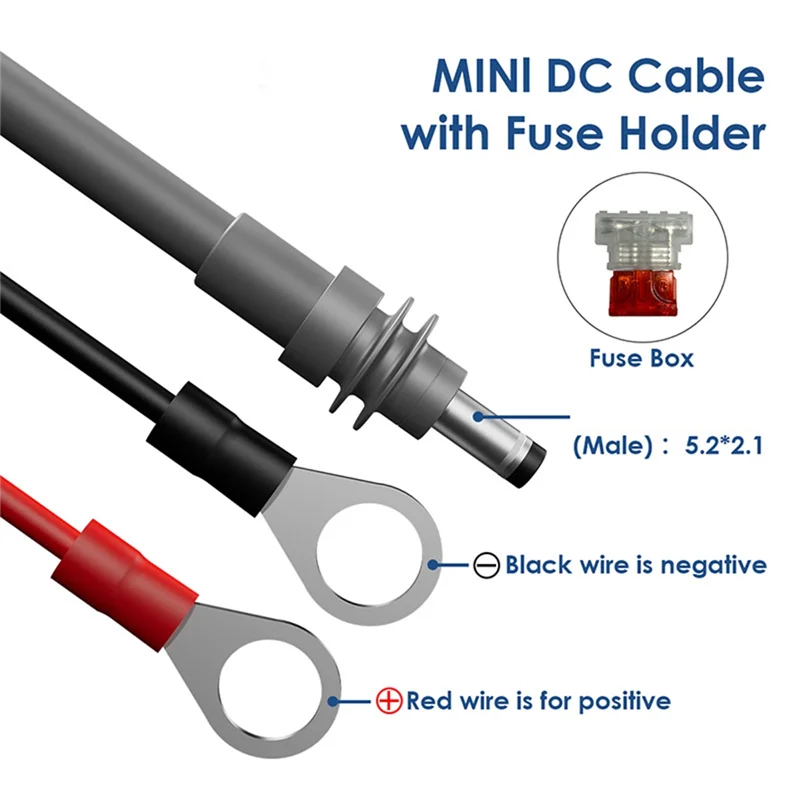 Well-18AWG لتقوم بها بنفسك تمديد تسخير الأسلاك كابل الطاقة ل Starlink Mini مع حامل الصمامات ATC/ATO للسيارات وقابس تيار مستمر #3