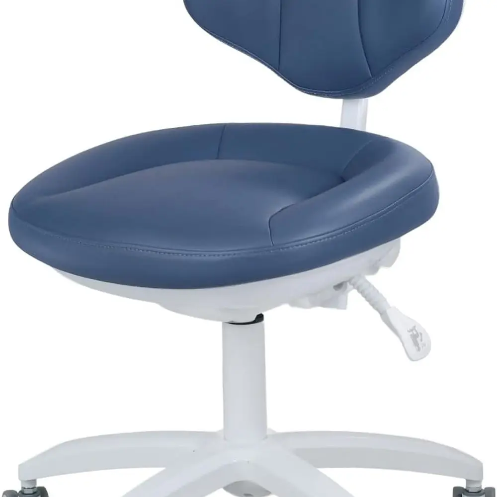 Cadeira dentária de couro de microfibra ajustável com suporte traseiro para médicos