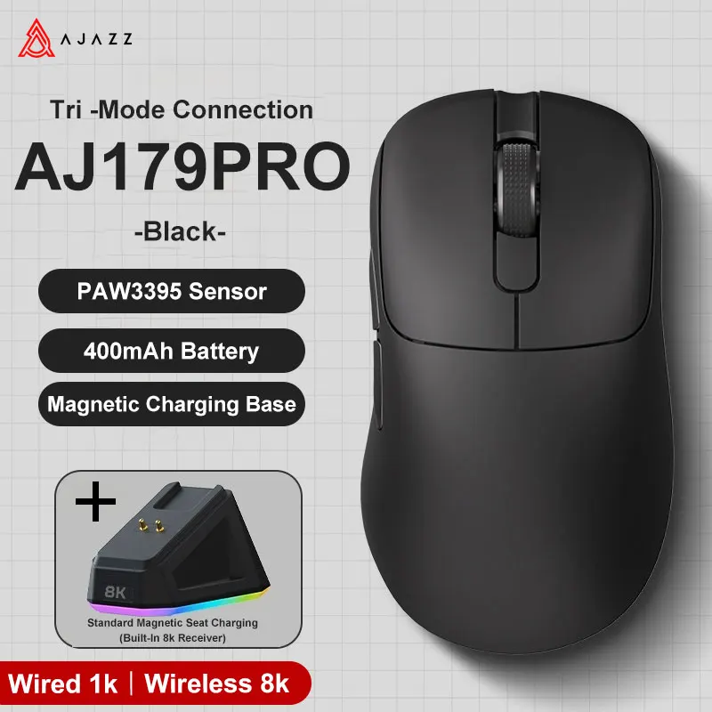 AJAZZ AJ179 PRO PAW3395 ワイヤレスゲーミングマウス RGB充電ベース