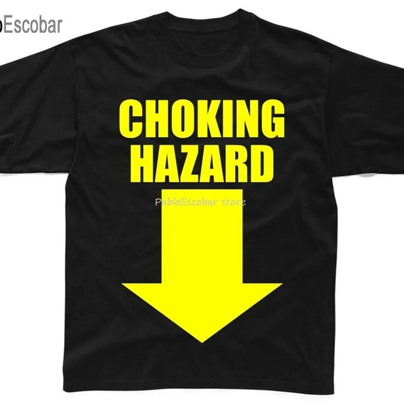 Choking Hazard Mens T-Shirt S-3Xl Black Funny Printed Design Top Rude Joke Adult Retro Tee Shirt