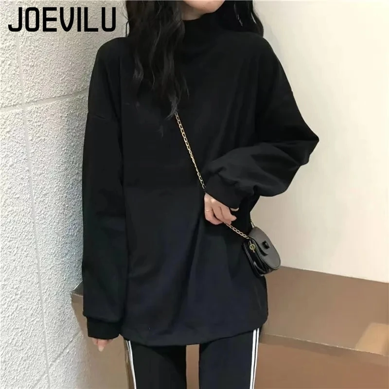 Thin Velvet Bottom Shirt Turtleneck Warm Tops Autumn/Winter Self Heating Long Sleeve T-shirt Women Korean Loose Casual Pullover