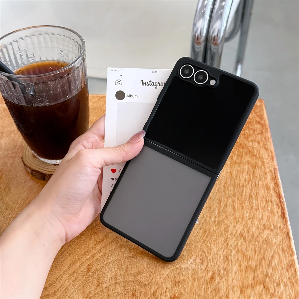 Etui na telefon Samsung Galaxy Z Flip 7 6 5 ZFlip7 FE, matowe, przezroczyste, składane, odporne na wstrząsy, ochronne, silikonowe.