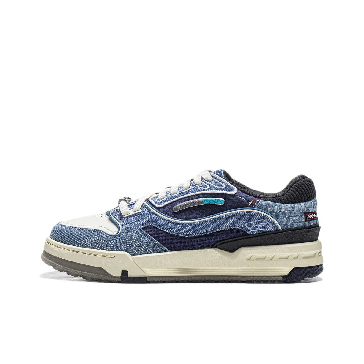 Li Ning 001 BTC 3 Low top Skateboard Shoes Unisex Blue AGCV281-2
