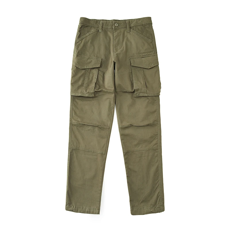 Outdoor Solid Color Men's Straight-Leg Pants with Multiple Pockets 2025 Spring and Autumn Casual Hiking Cargo Pants