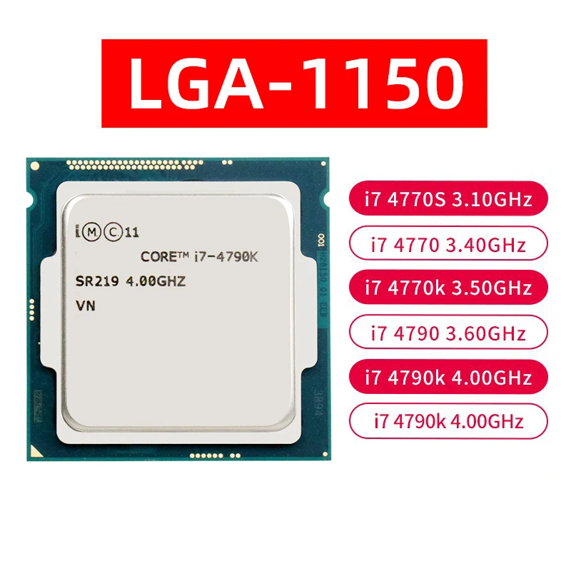 

Процессоры I7-4790K, I7-4790S, I7-4790, I7-4770K, I7-4770S, I7-4770, E3-1230V3 LGA1150