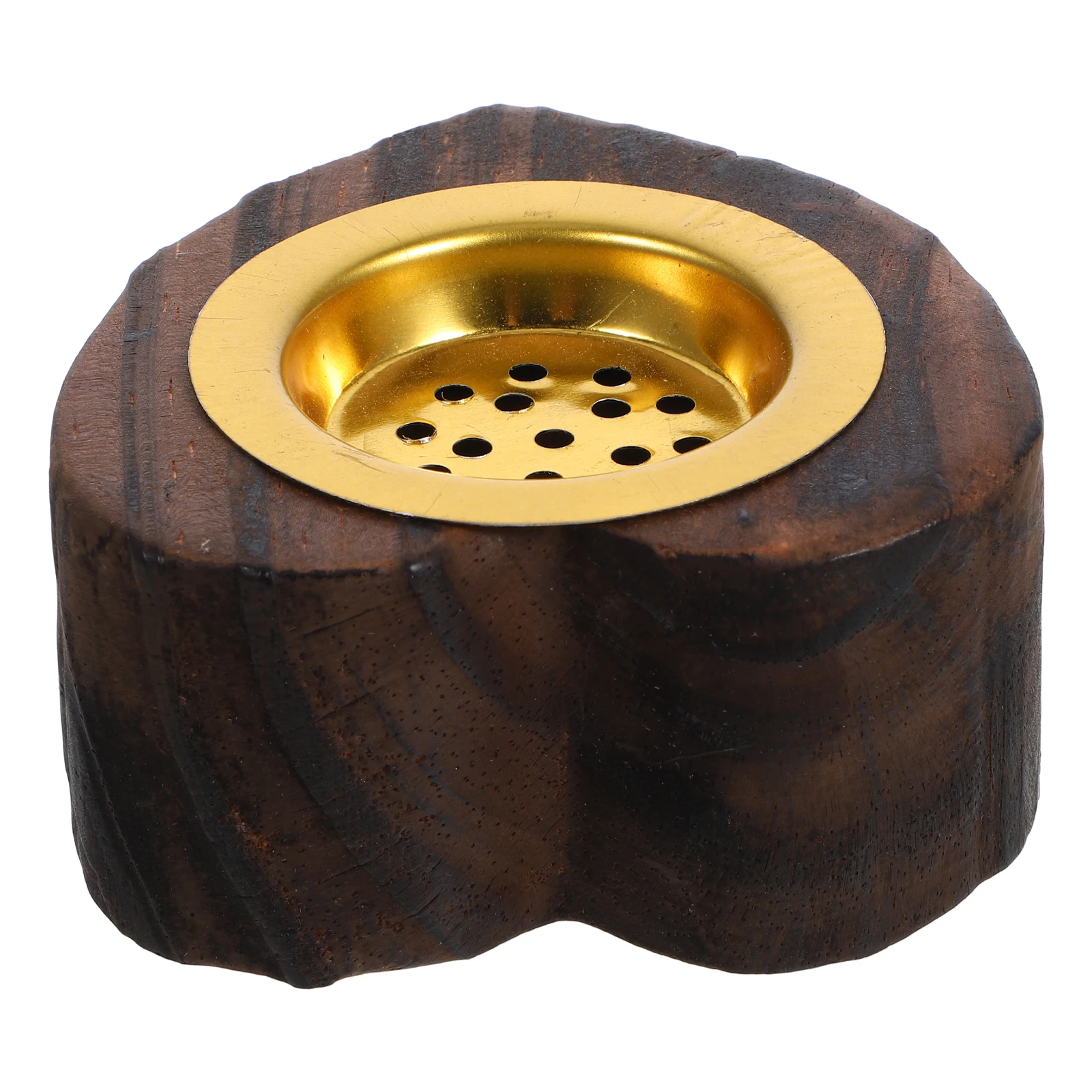 

Minimalist Wooden Incense Burner Heart Shape Stylish Home Censer Iron Material Versatile Use Elegant Gift Option