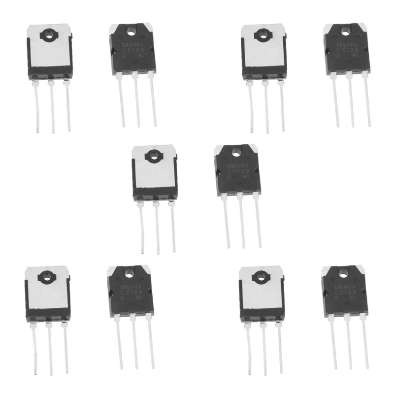 5 Pair A1941 + C5198 10A 200V Power Amplifier Silicon Transistor