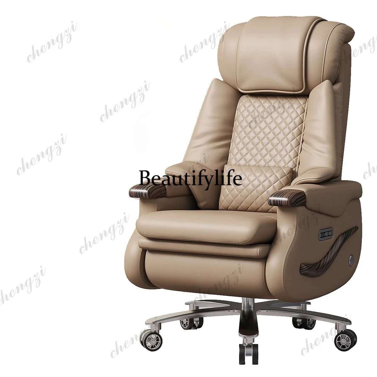 First layer cowhide electric office chair voice-activated massage boss ventilation computer class chair