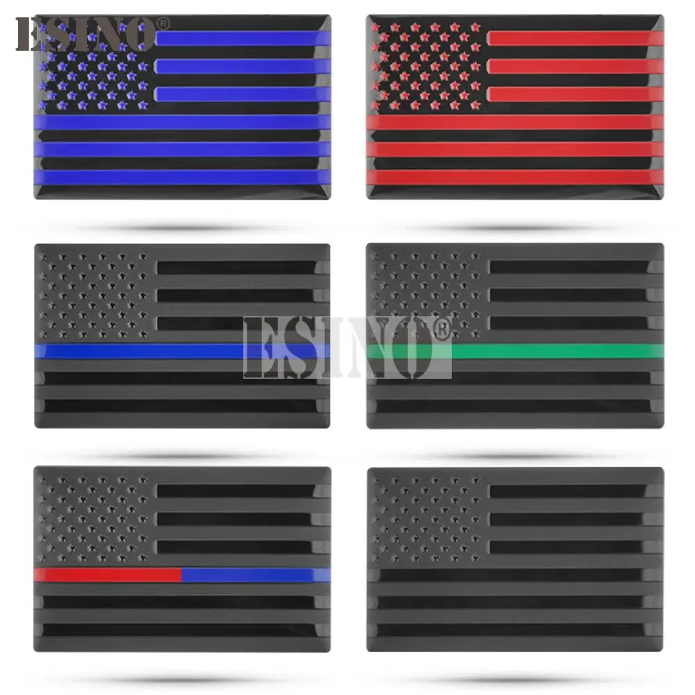 Nueva bandera nacional americana de EE. UU., estilo Metal, aleación de aluminio, emblema adhesivo 3D, insignia, pegatina, accesorio para automóvil