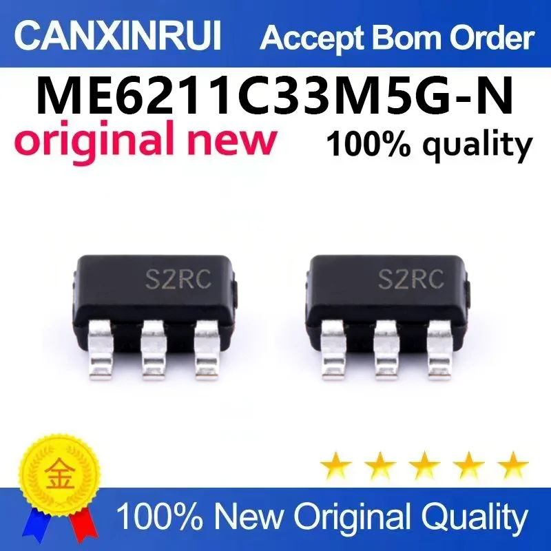(5pcs-100pcs)Brand new original ME6211C33M5G-N SOT23-5 3.3V0.5A low dropout linear regulator chip