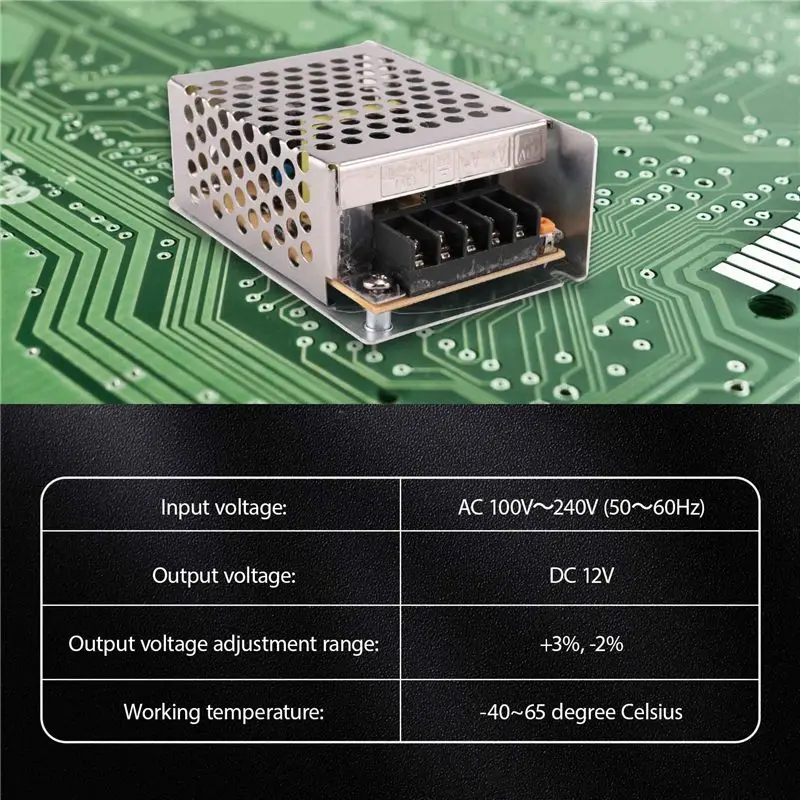 N84R AC 100V-240V To DC 12V 3A 36W Voltage Transformer Switch Led Strip Power Supply