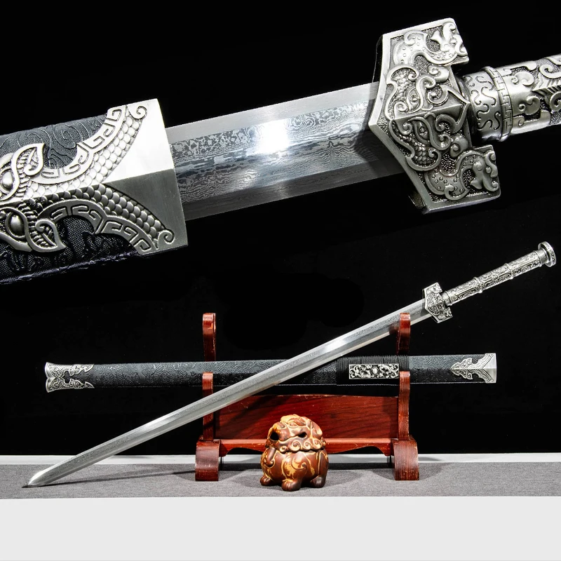 full tang Knight Steel Real sword Japanese Straight Sword Dark Soul Sword Damascus Steel battle ready weapons of war katana