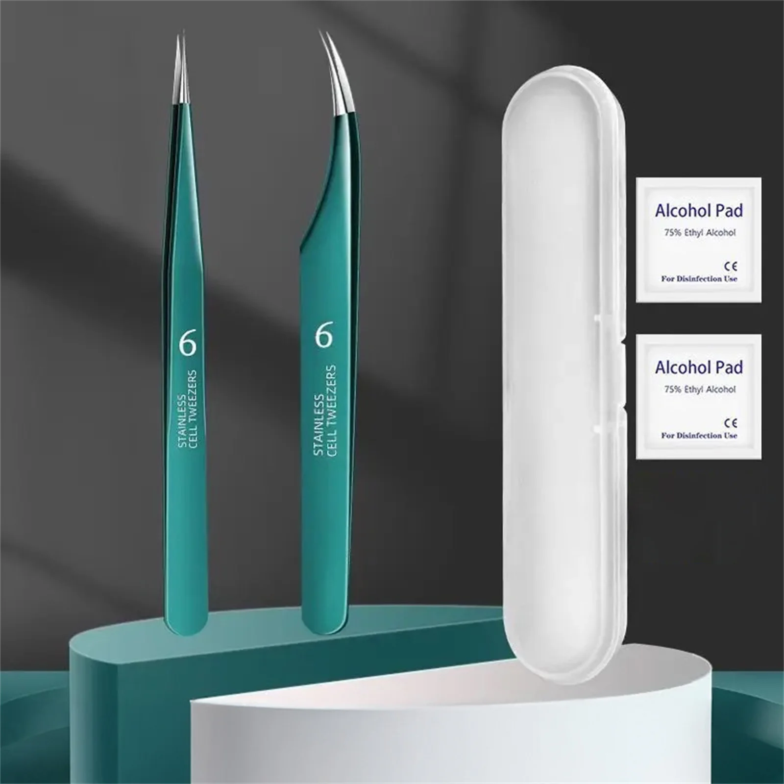 المهنية رمش تمديد الملقط DIY أدوات الرموش الصناعية المضادة للانزلاق الفولاذ المقاوم للصدأ غرامة نصائح ماكياج الجمال أداة