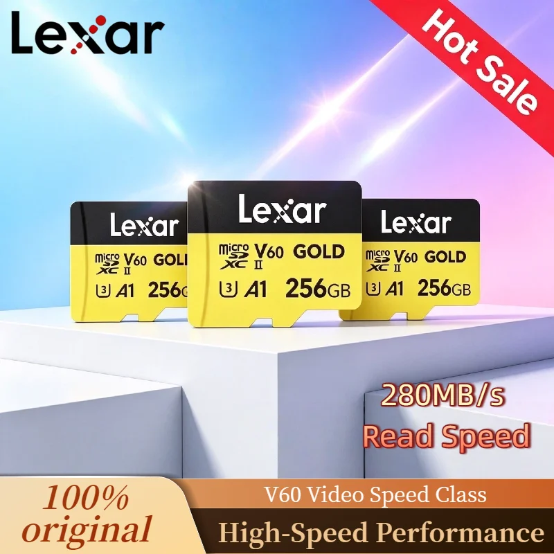 Lexar GOLD 1800X UHS II Micro SD Card 1366X UHS I TF Memory A1 V30 U3 4K A2 V60 for DJI Drones Nintendo Switch Console