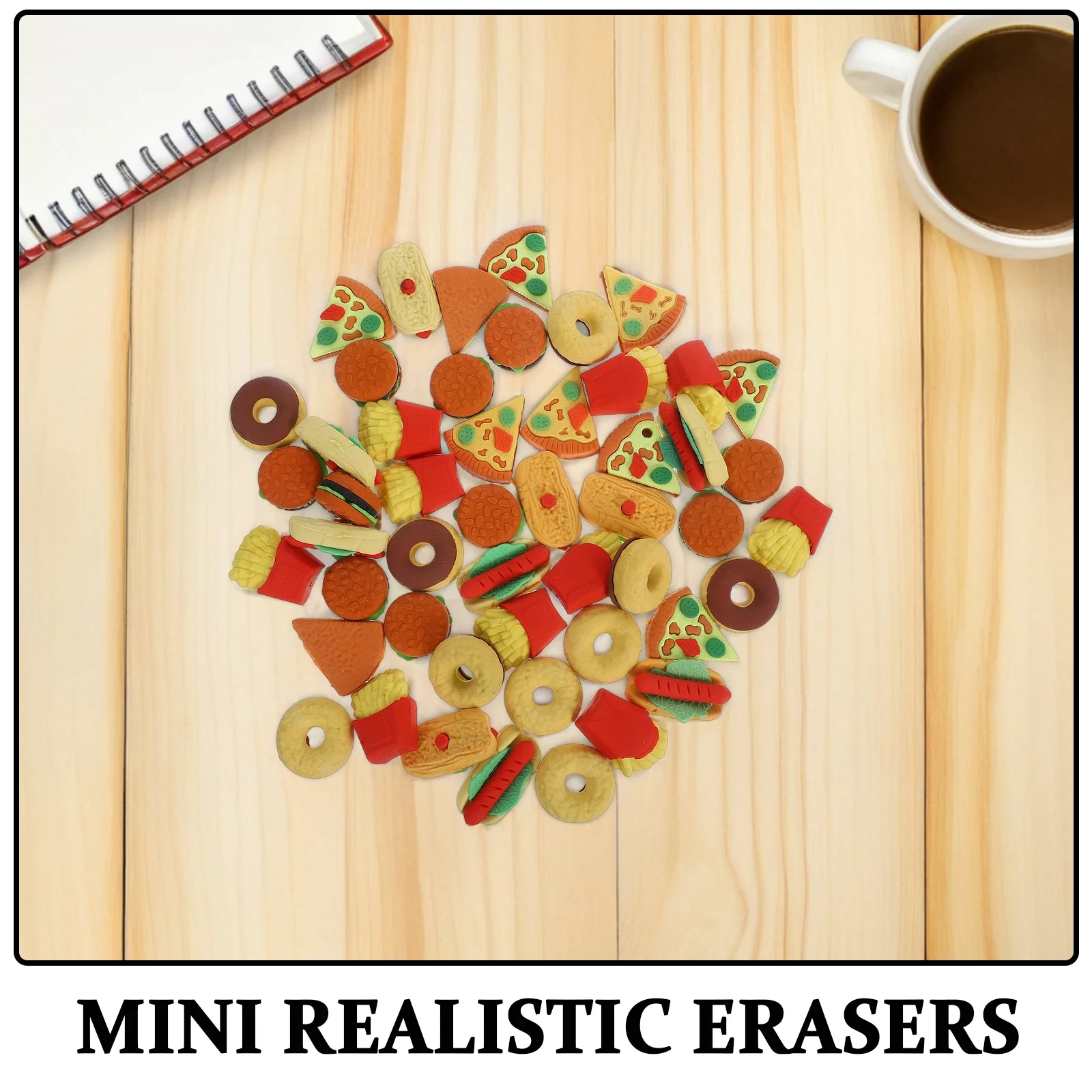 50 قطعة محايات الطعام الصغيرة همبرغر هوت دوج فرايز للحزب تفضل الفصول الدراسية المكافآت اللوازم المدرسية متعة القرطاسية